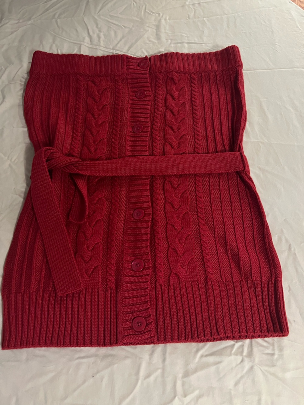 Ecko Unlimited Red Cable Knit Strapless Sweater Top